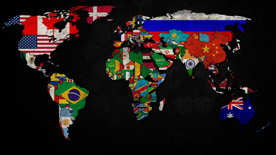 flags of the world on land