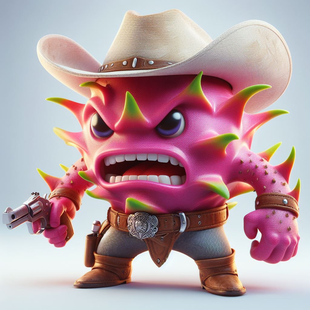 angry dragon fruit cowboy