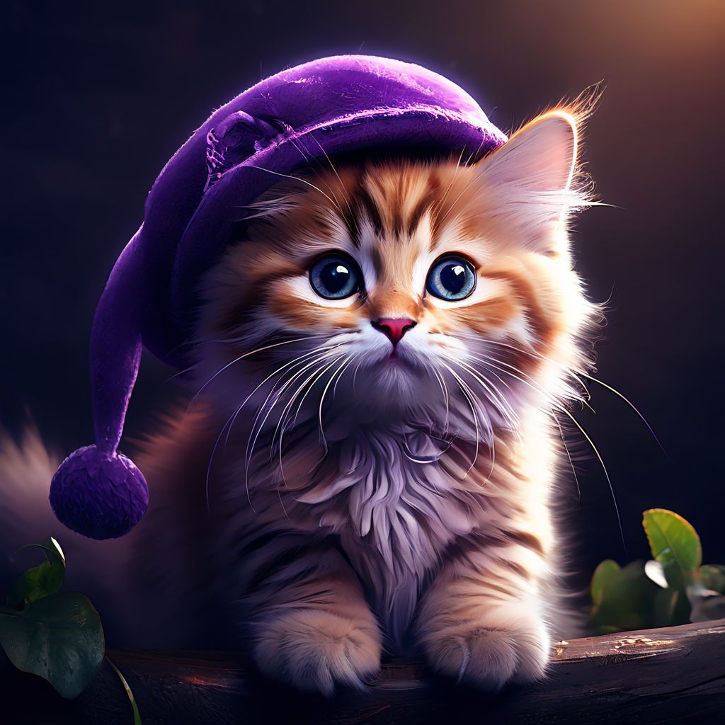 a-cute-cat-with-a-purple-hat