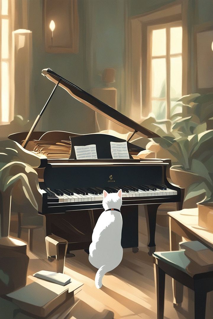 pianist cat