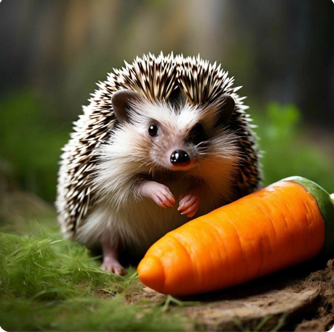 Hedgehog with carrots