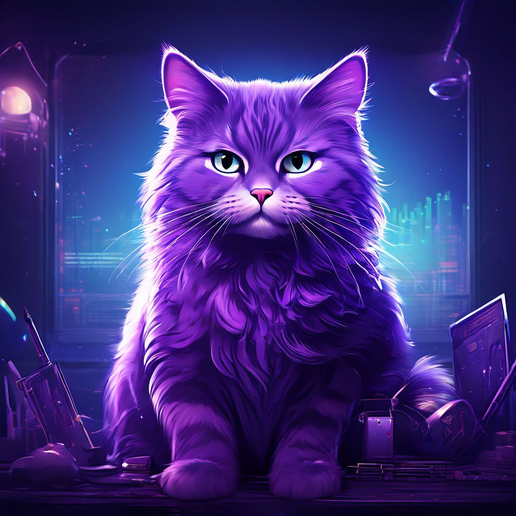 A mysterious purple cat