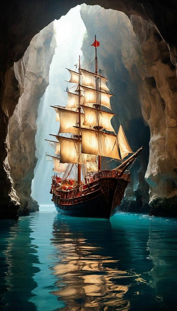 ship in a cave