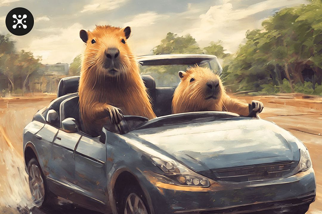 capybara in car