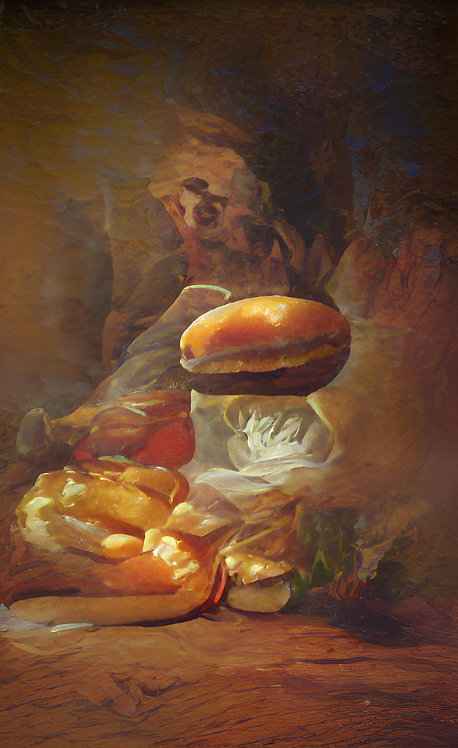 Burger in a cave