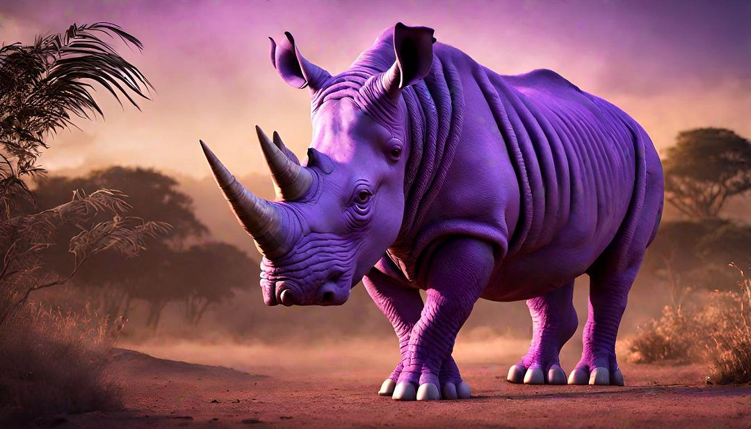 a purple rhinoceros