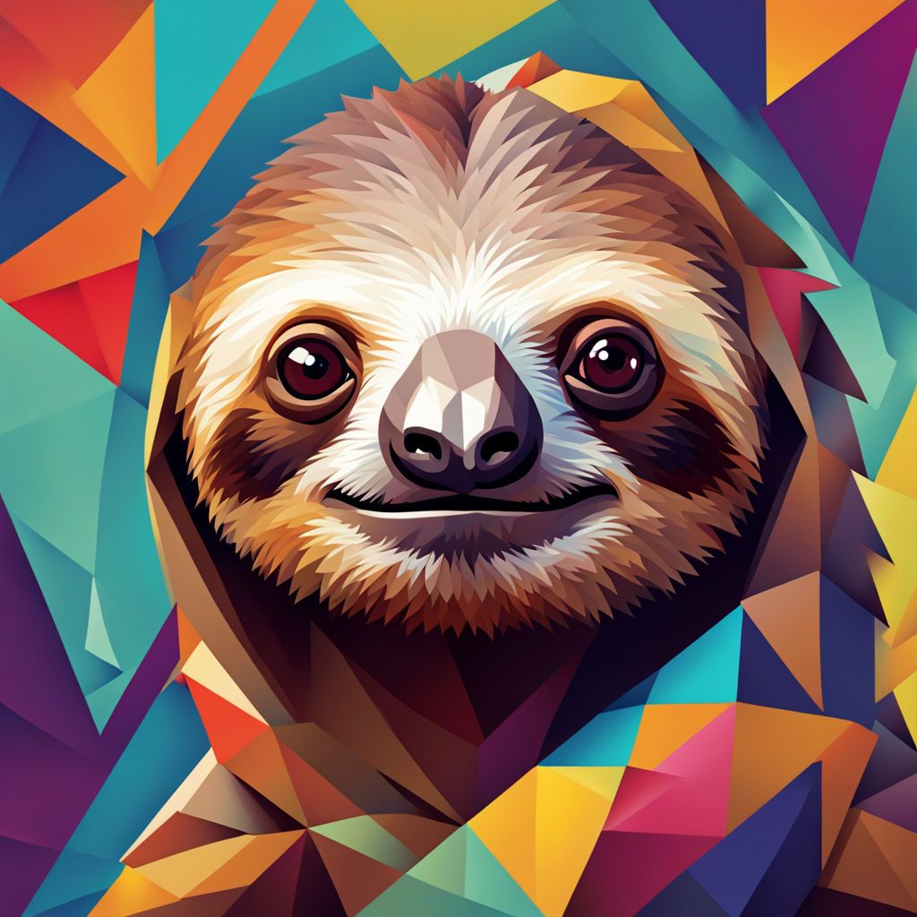 Sloth cubism-inspired