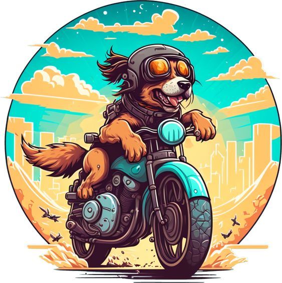 Happy Dog On A Motorcycle