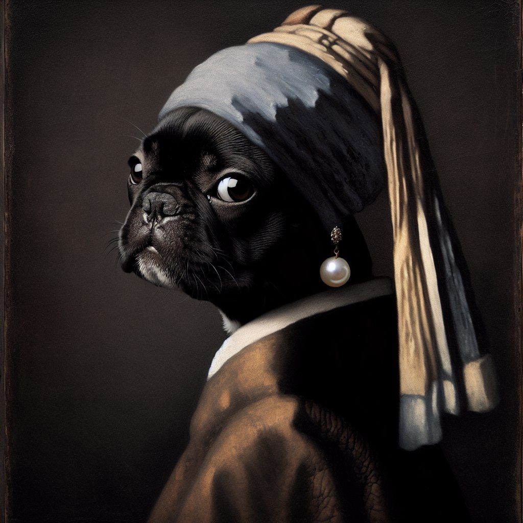 Girl with a Pearl Earring. Dutch Golden. Frenchie