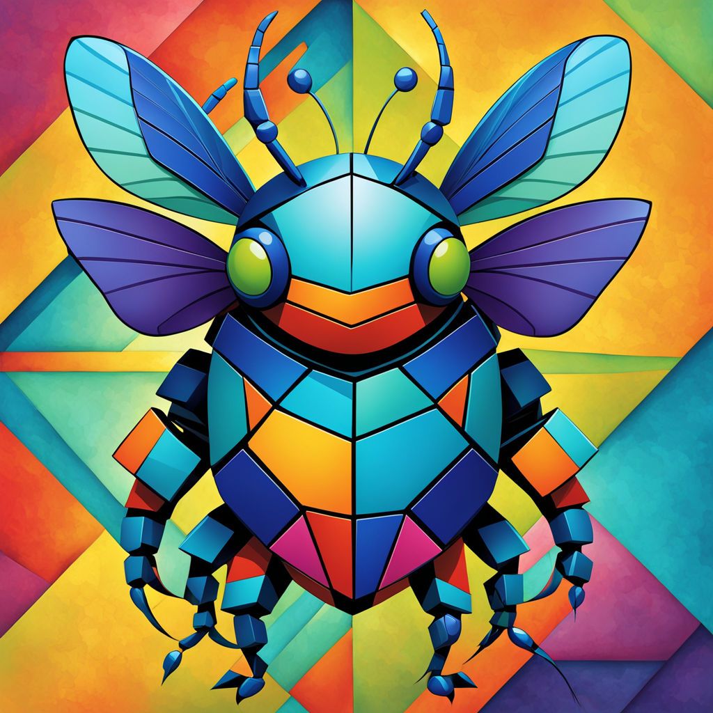 Beetle from cubism-inspired