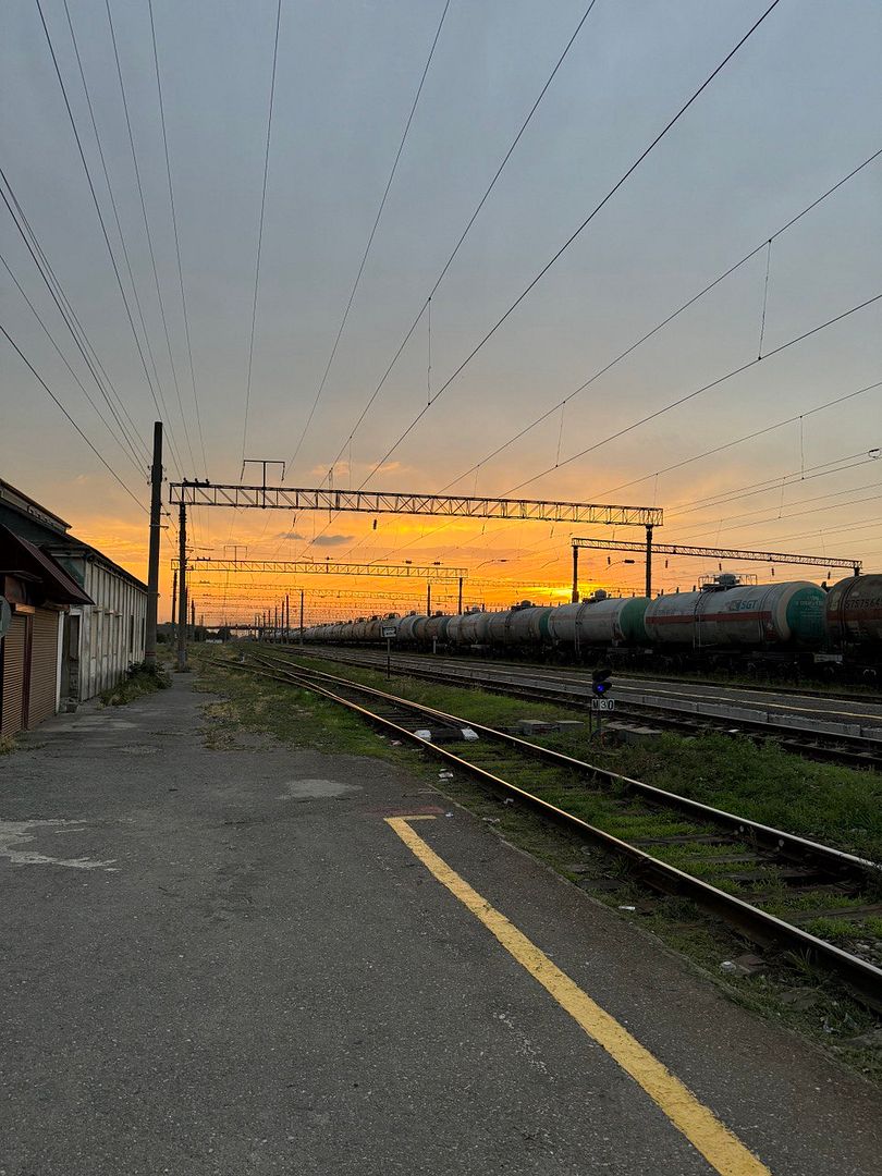 Sunset at the train station