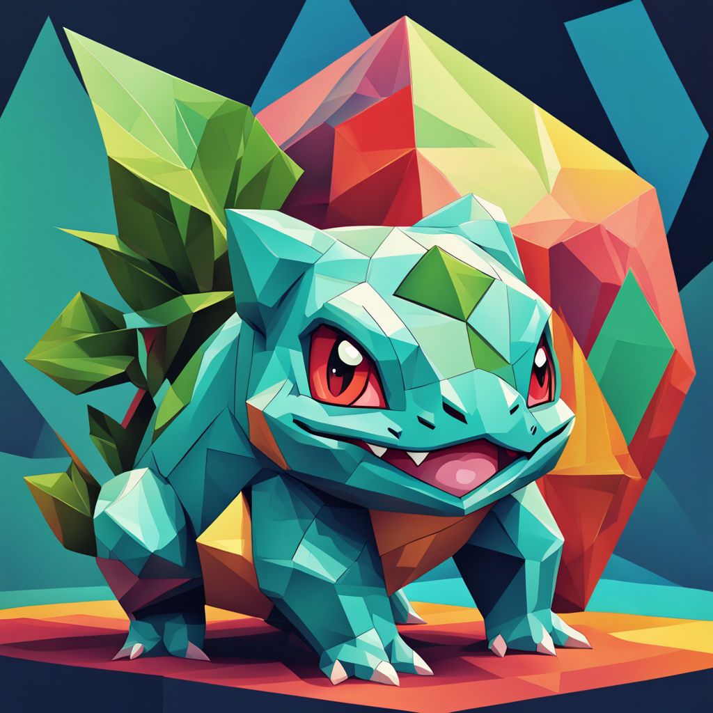 Bulbasaur cubism-inspired