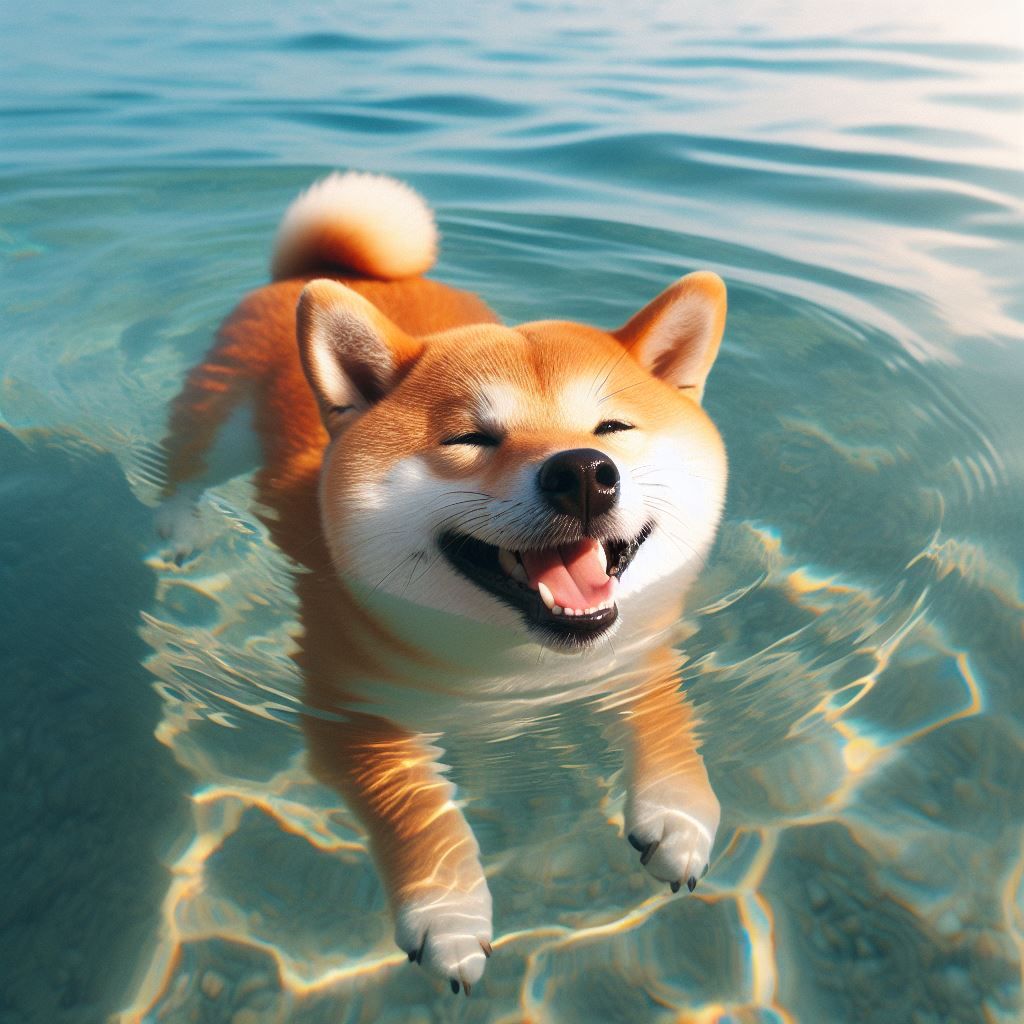 swimming dog