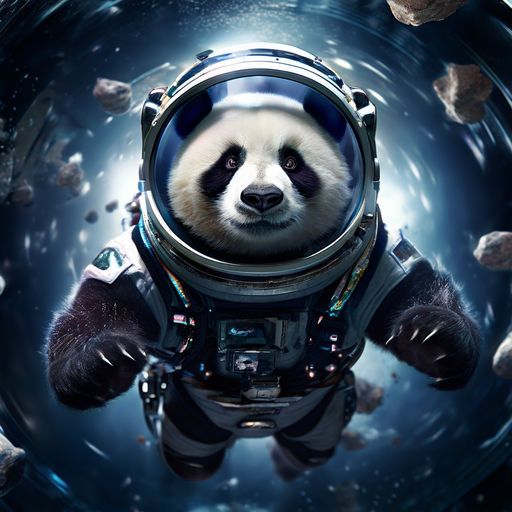 A panda in space