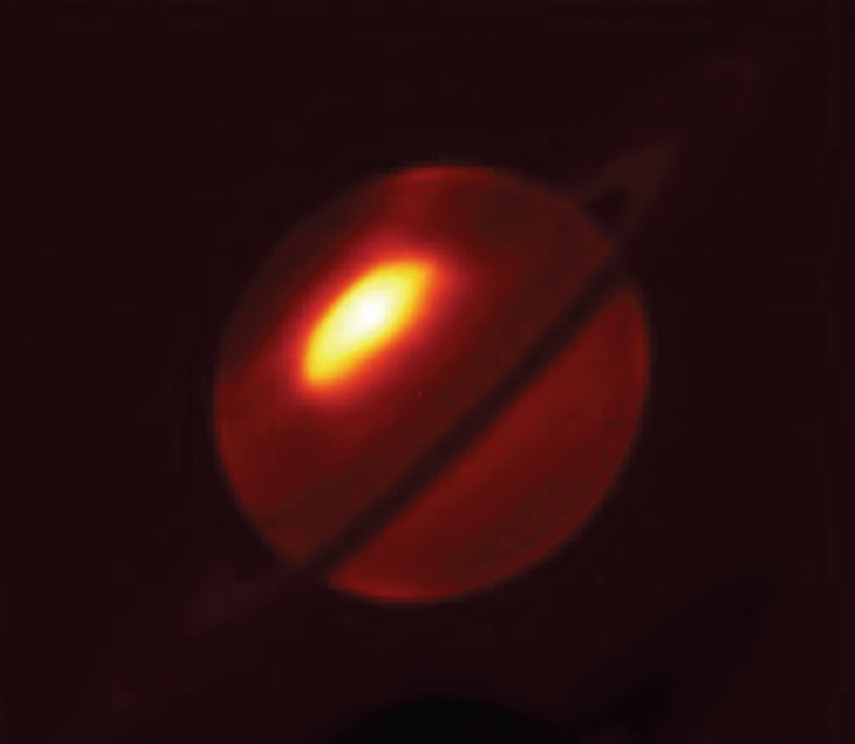 Saturn Storm in Mid-Infrared (VLT)