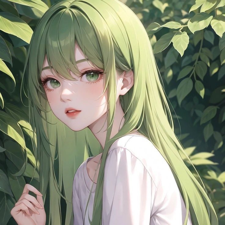 Green hair girl