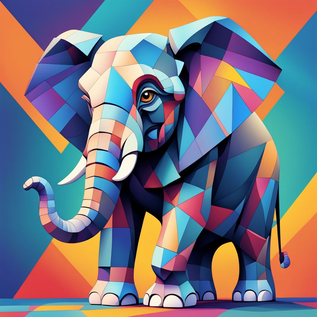 Elephant cubism-inspired