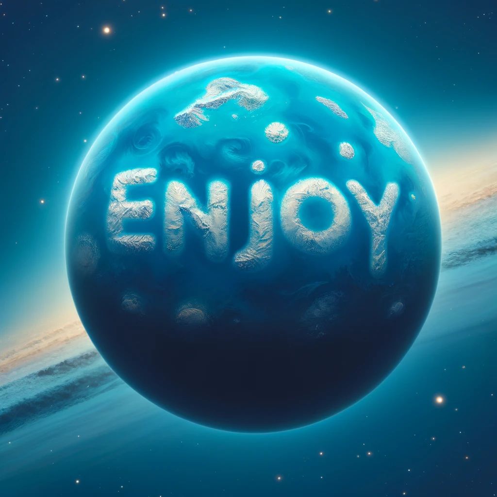 Enjoy planet. Anyone can enjoy something at any time.