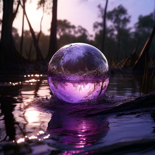 Purple Orb On The Swamp