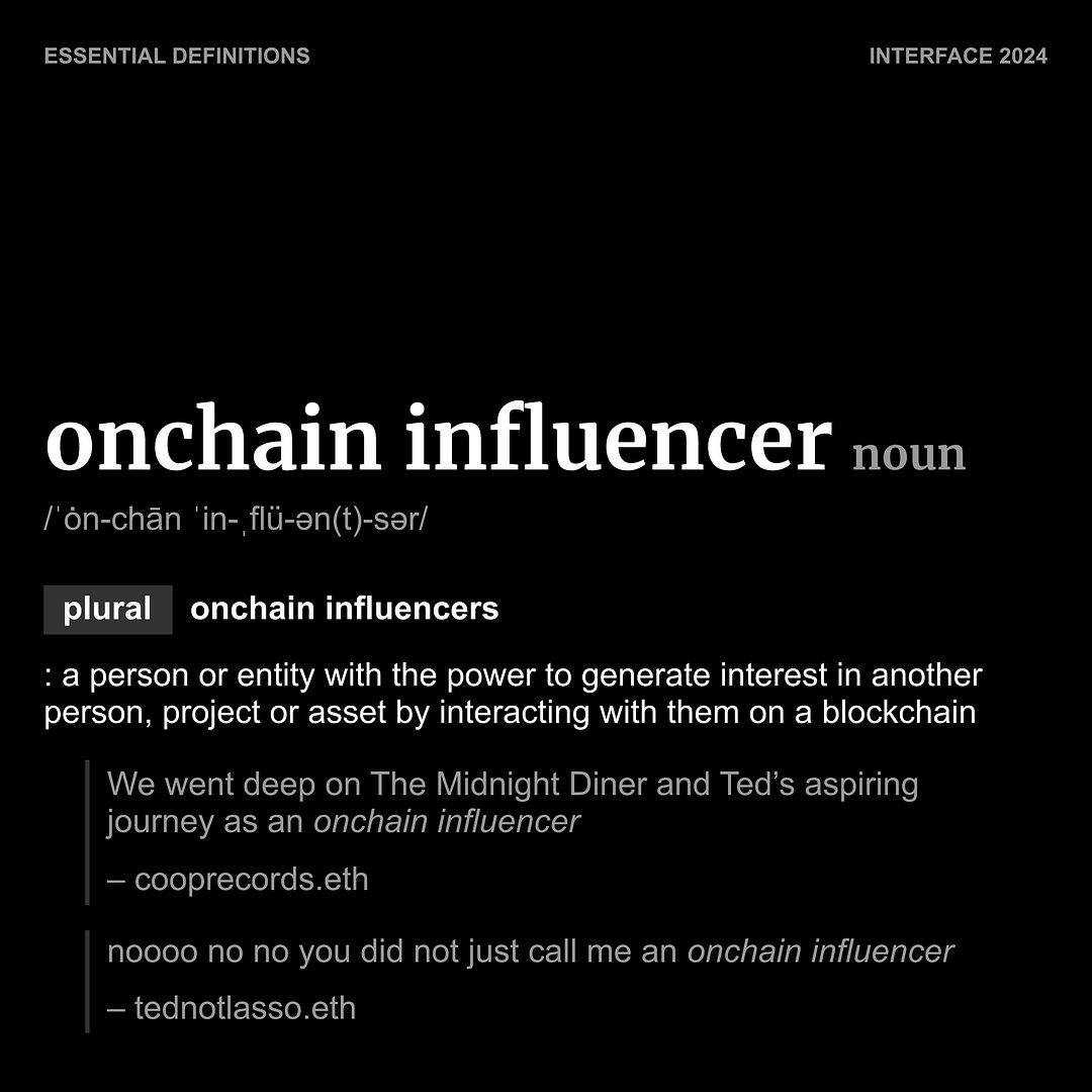 Essential definitions: onchain influencer