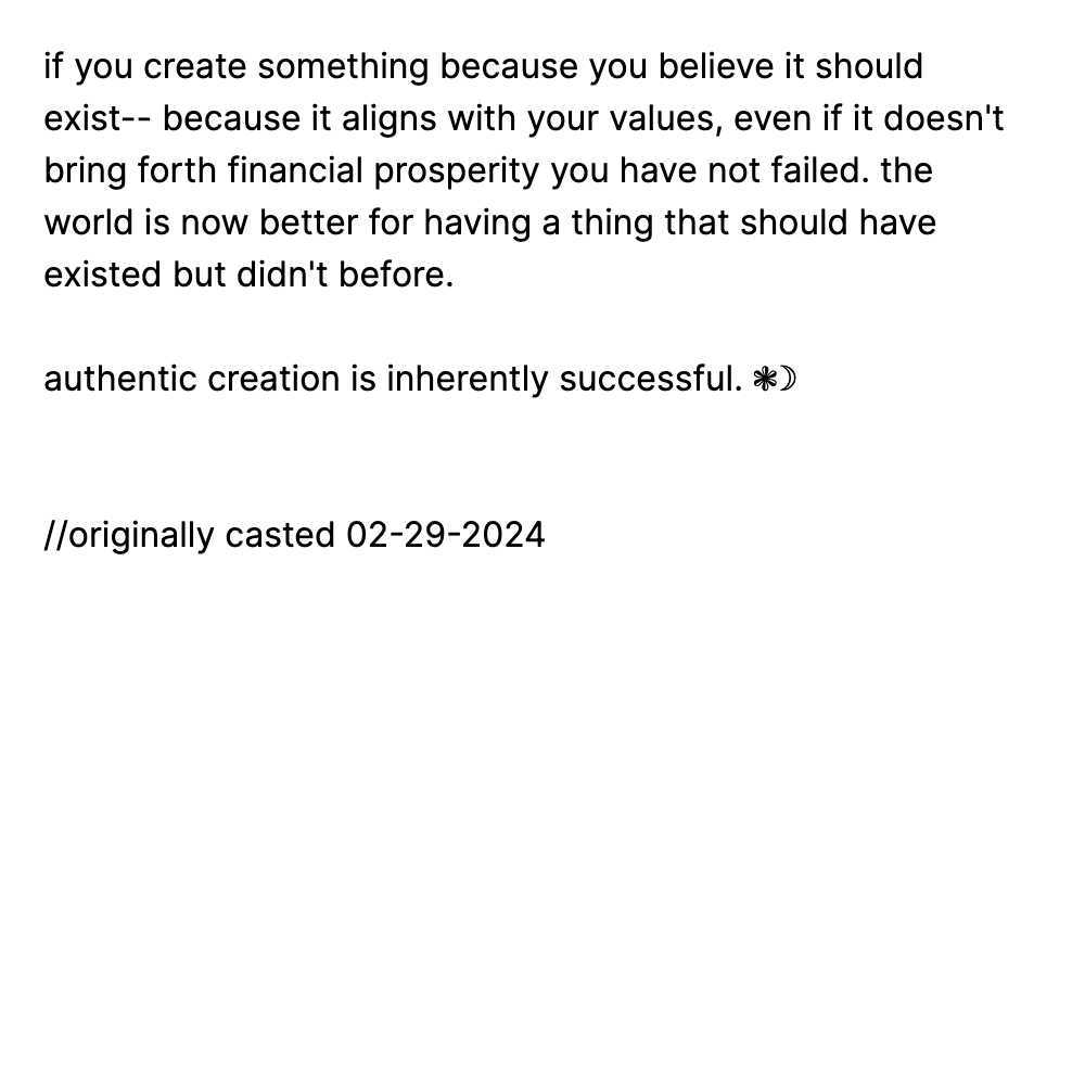 if you create