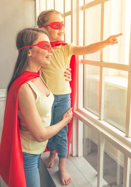 super mother and daughter