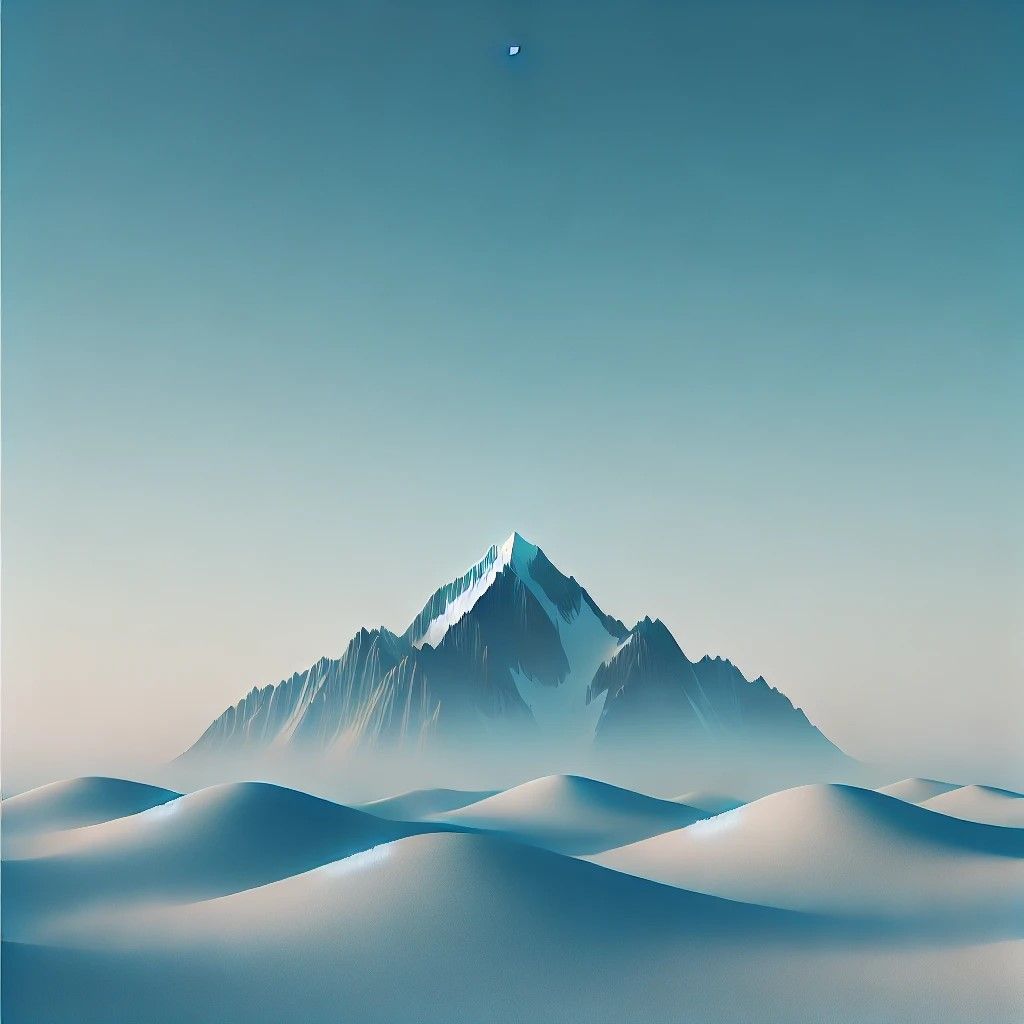 Serene Summit: A Minimalist Mountain Landscape