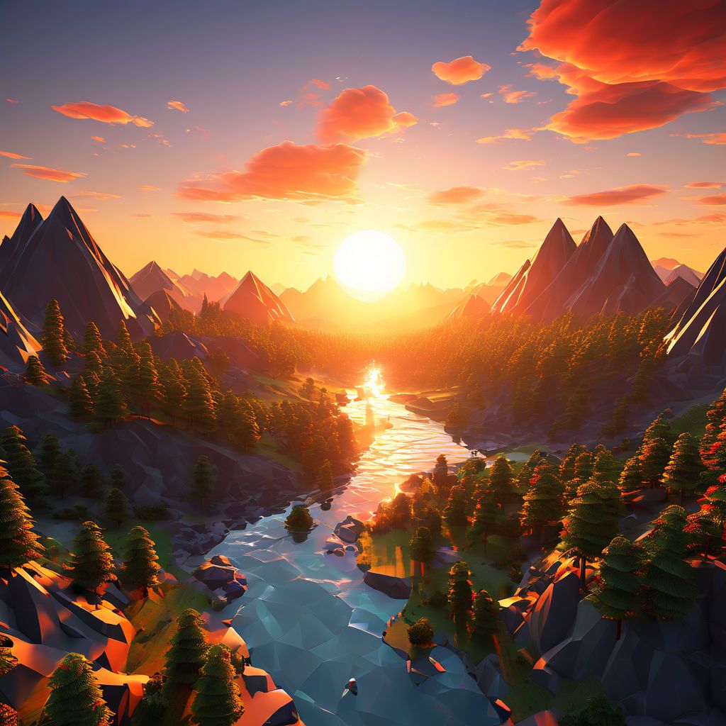 the-sunrise-is-beautiful-low-poly-isometric-art-3d-art-high-detail-artstation-concept-art-beh