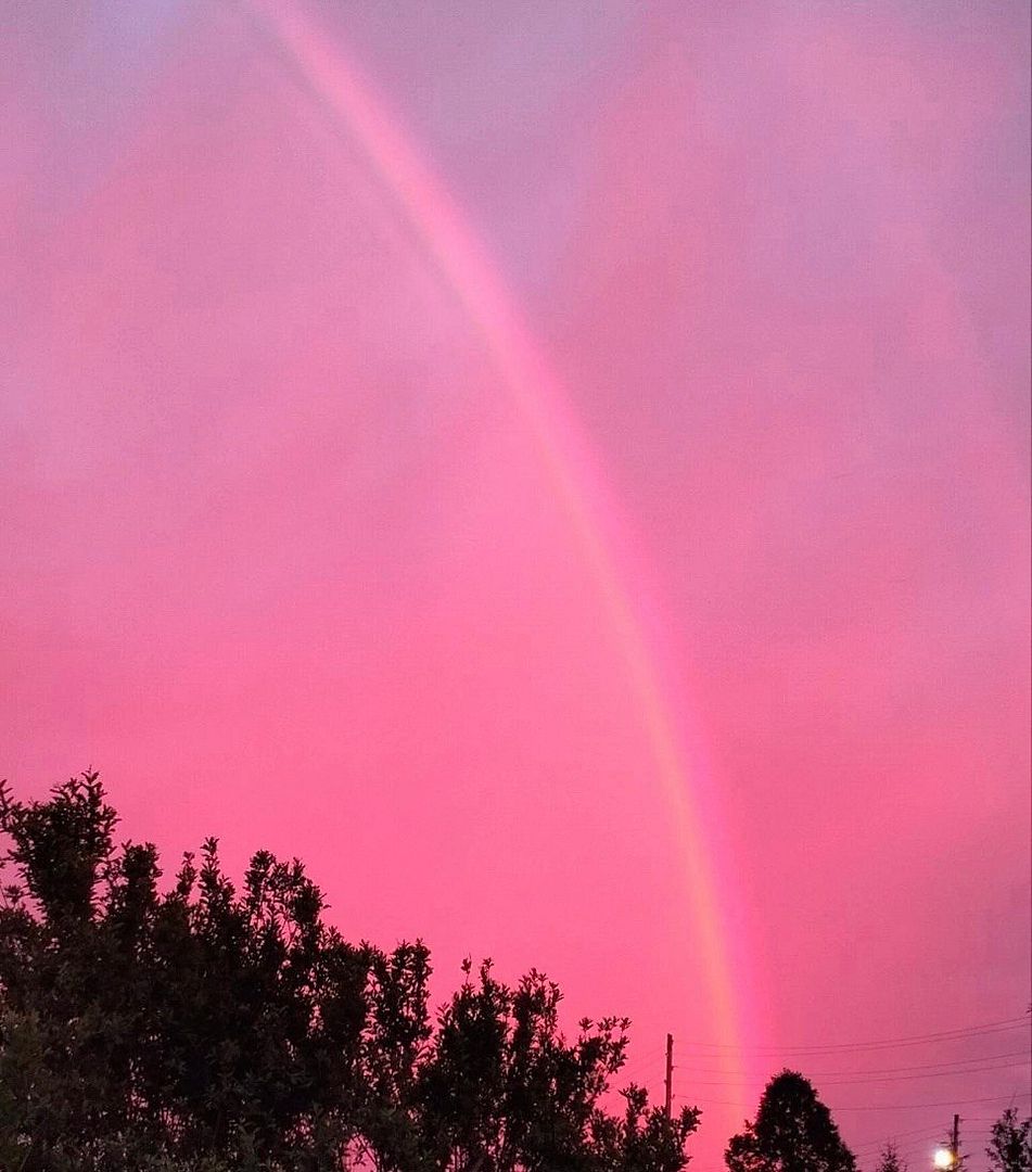 Sunset with a rainbow