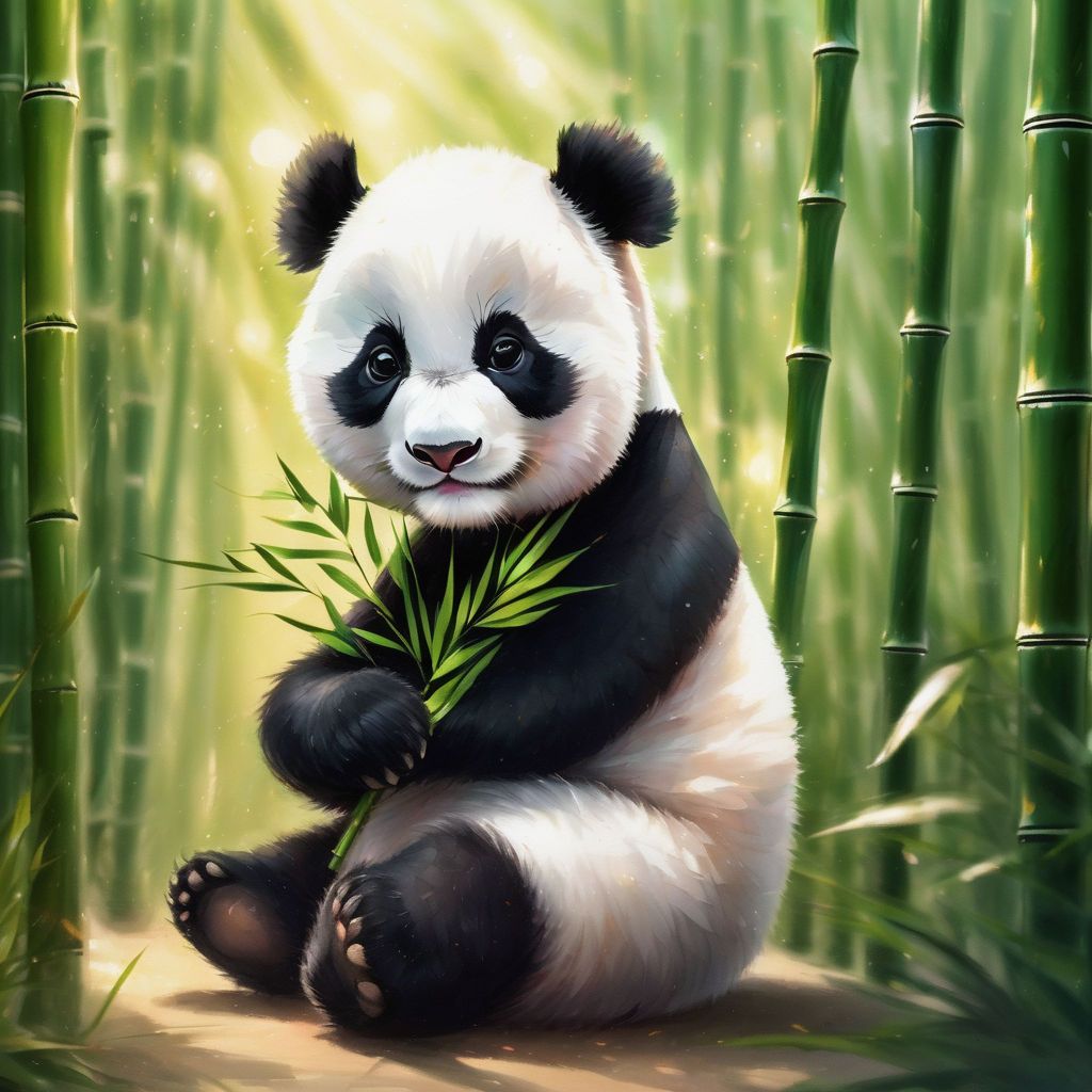 baby panda bamboo