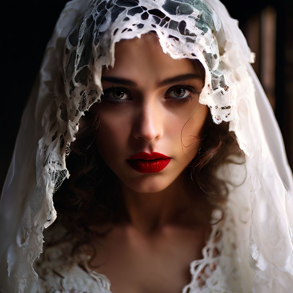 woman in a white veil