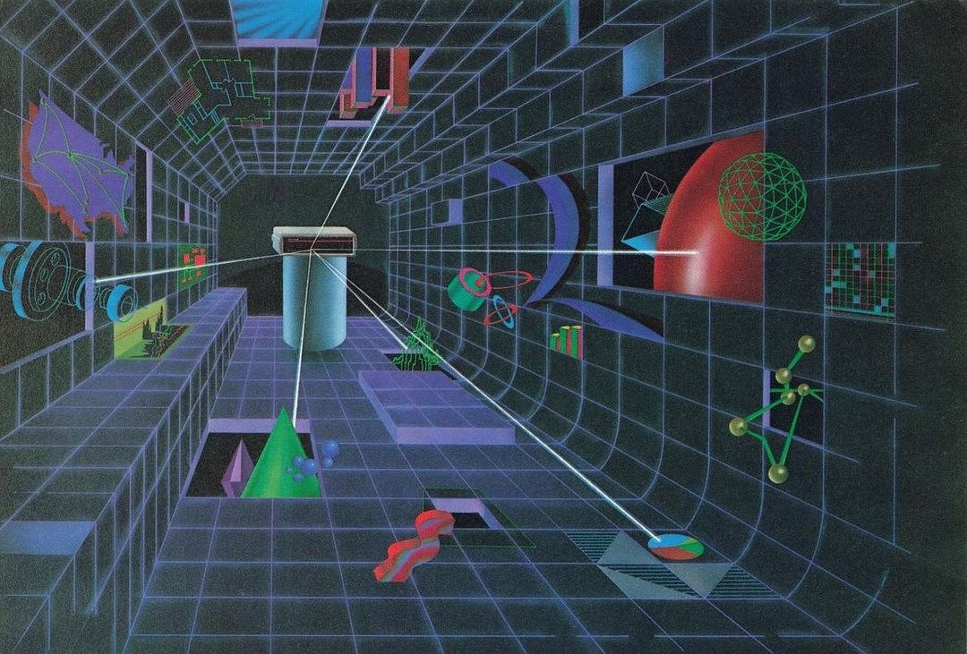 Eighties digital information concept art