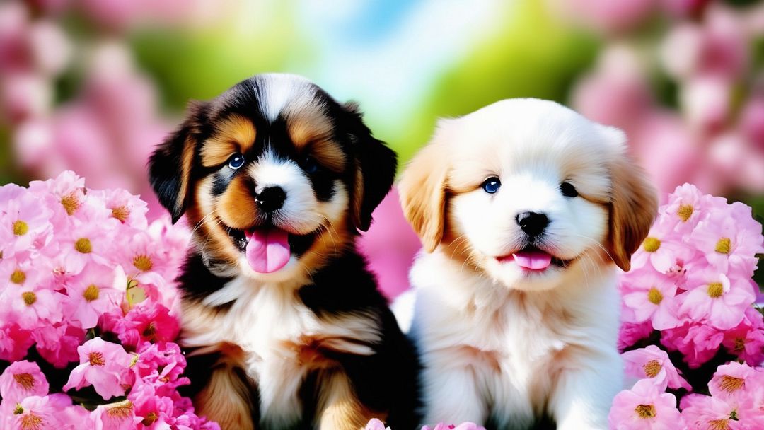 DOGS WITH FLOWER