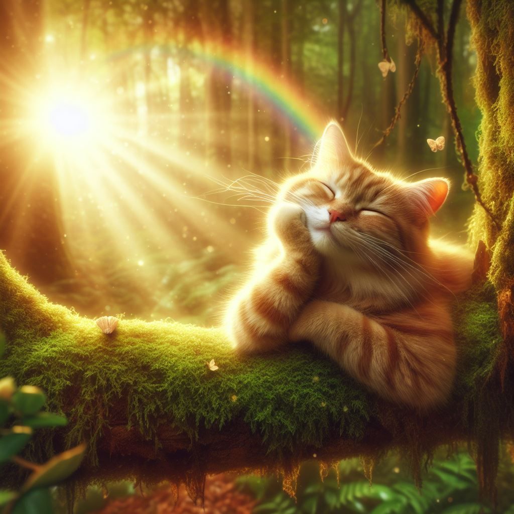 smiling cat with sunshine