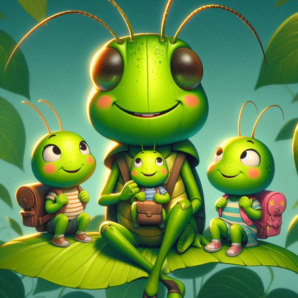 The family of Mr. Grasshopper