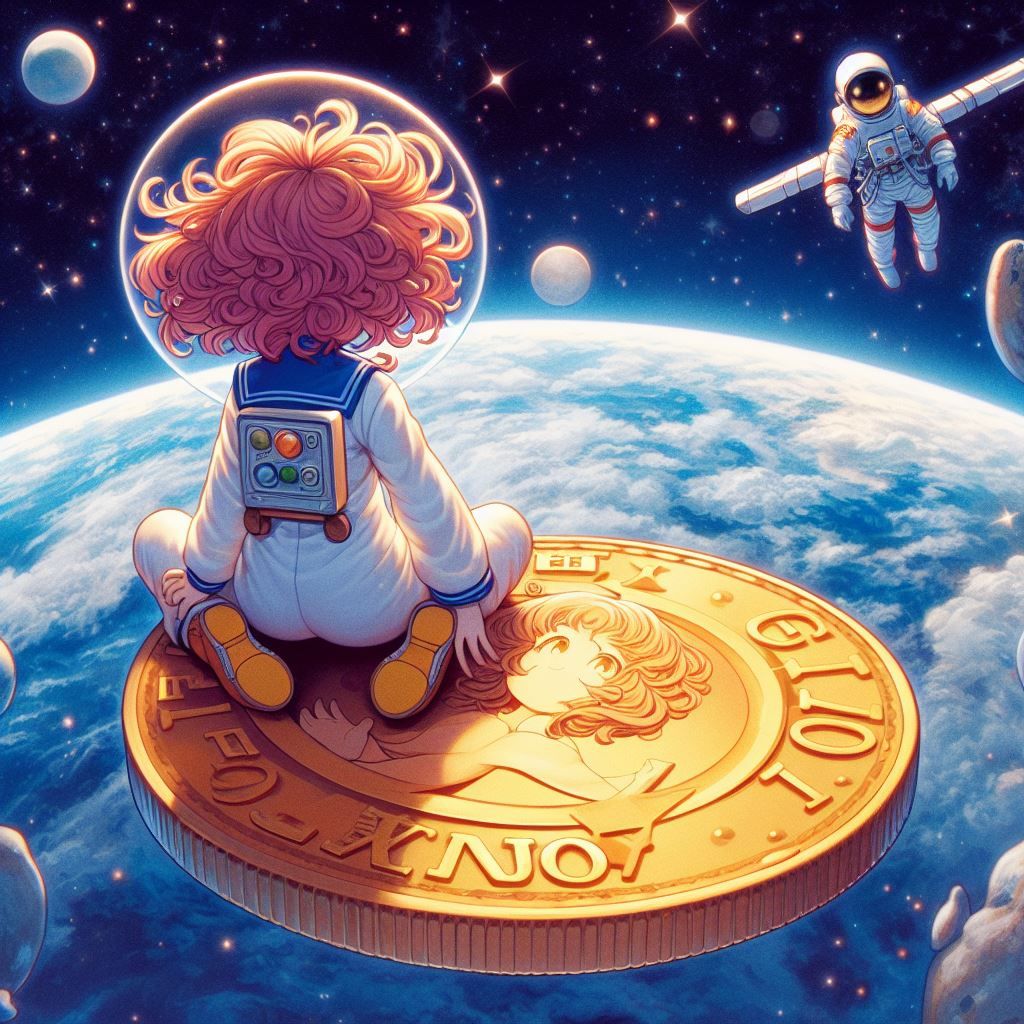 Enjoy coin in space