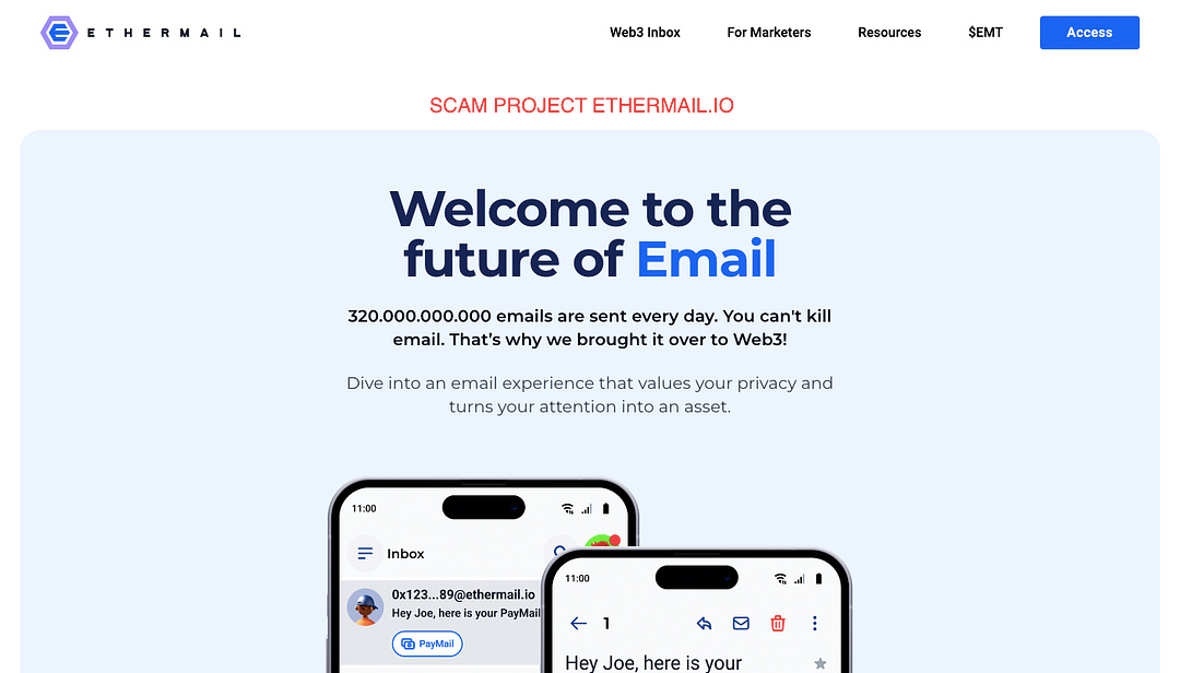 ETHERMAIL SCAM