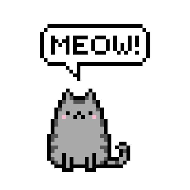 pixel cat meow