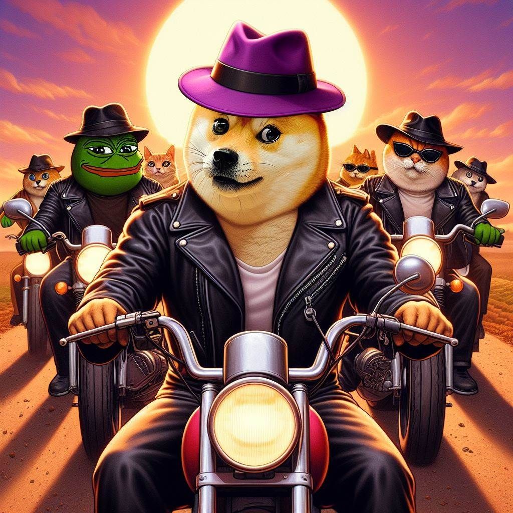 Dege pepe cat motocycle