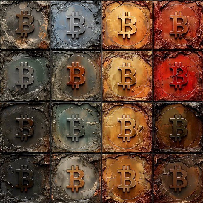 Bitcoin image in different colors