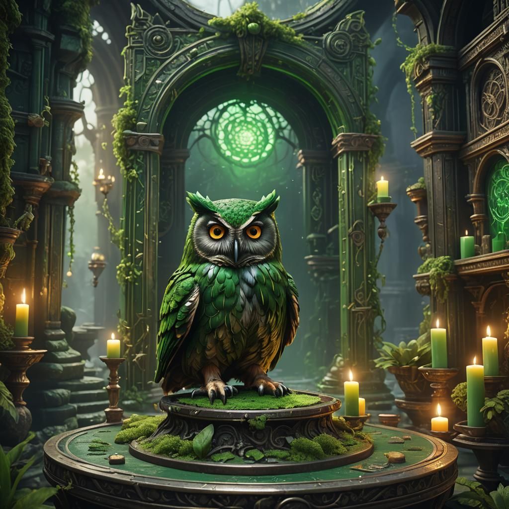 Green Owl looking at you !