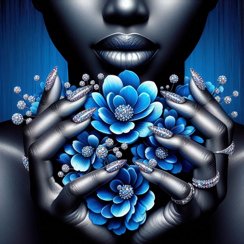 Blue diamond bouquet