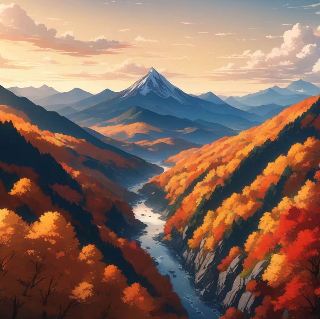 Mountain with beautiful fall foliage