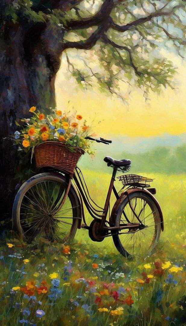 pretty bike in flowers