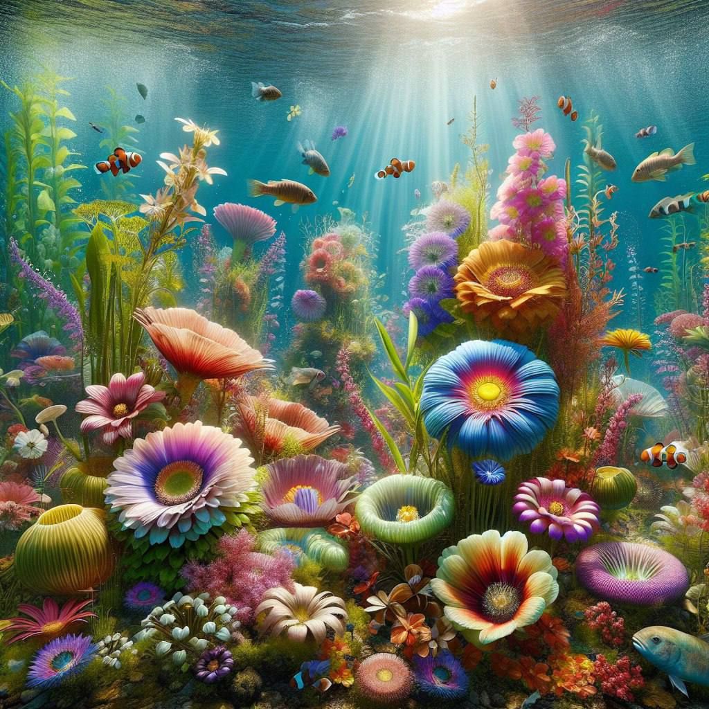 Flowers underwater