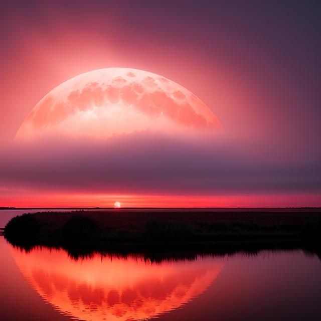 Red, moon