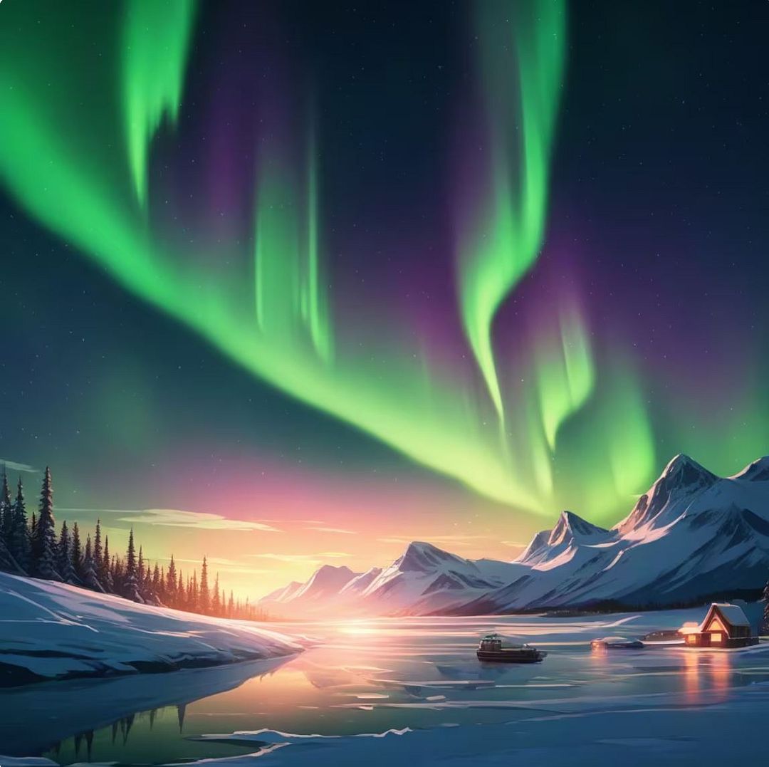 Aurora in the North Pole