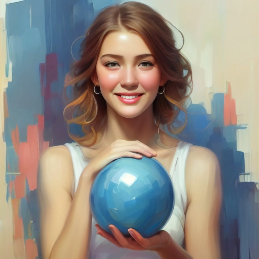 Girl with a blue balloon