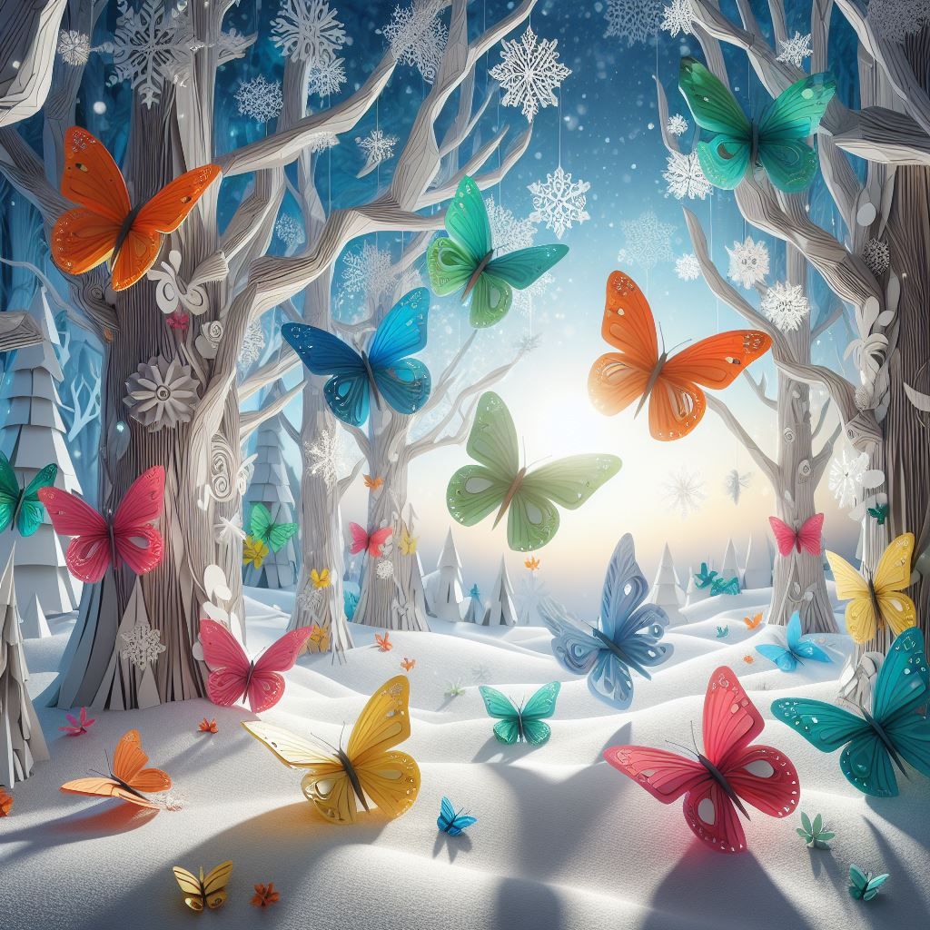 Paper butterflies don't die even in winter