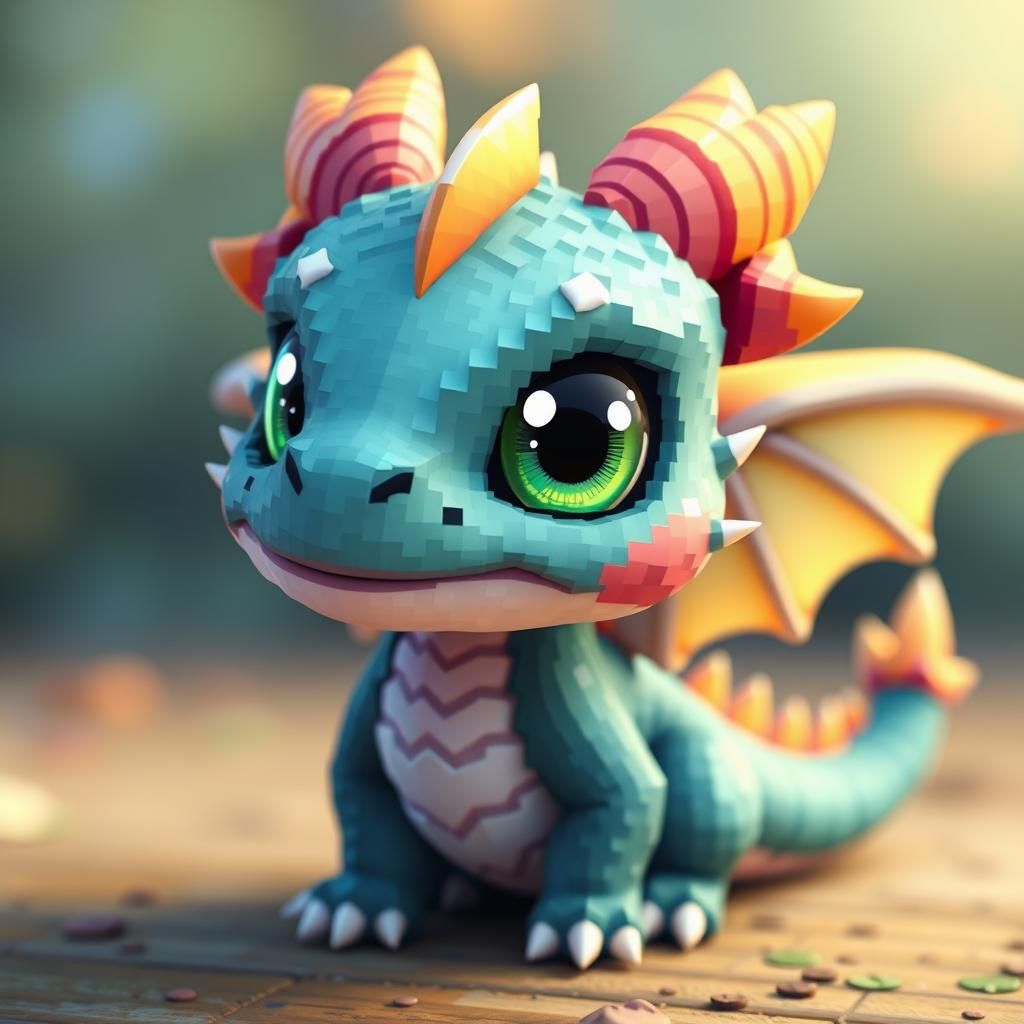 Pixel cute dragon